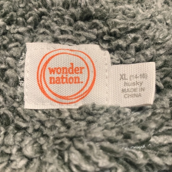 Wonder Nation, XL 14-16 Zip Up Jacket, Green with Black, Sherpa Lined, in EUC. - Picture 6 of 7